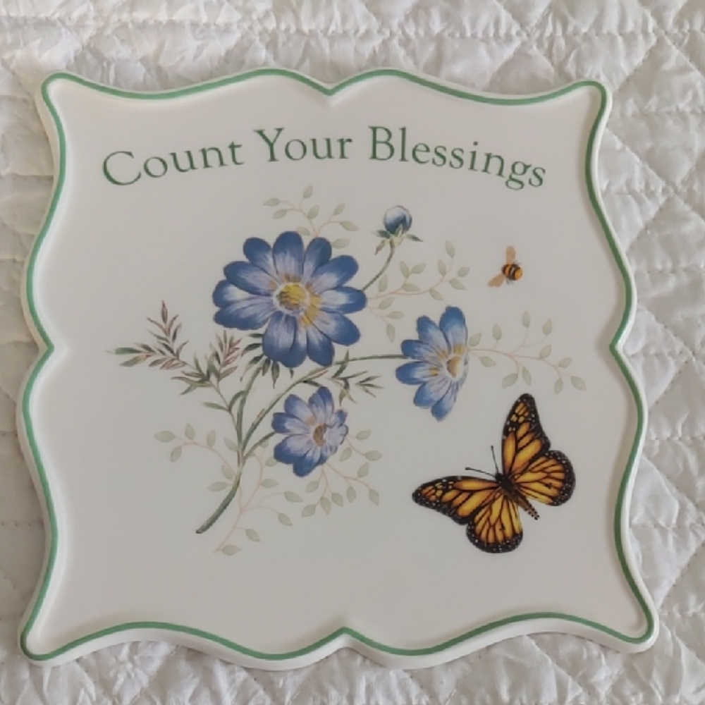 Lenox Butterfly Meadow Trivet, Count your Blessings